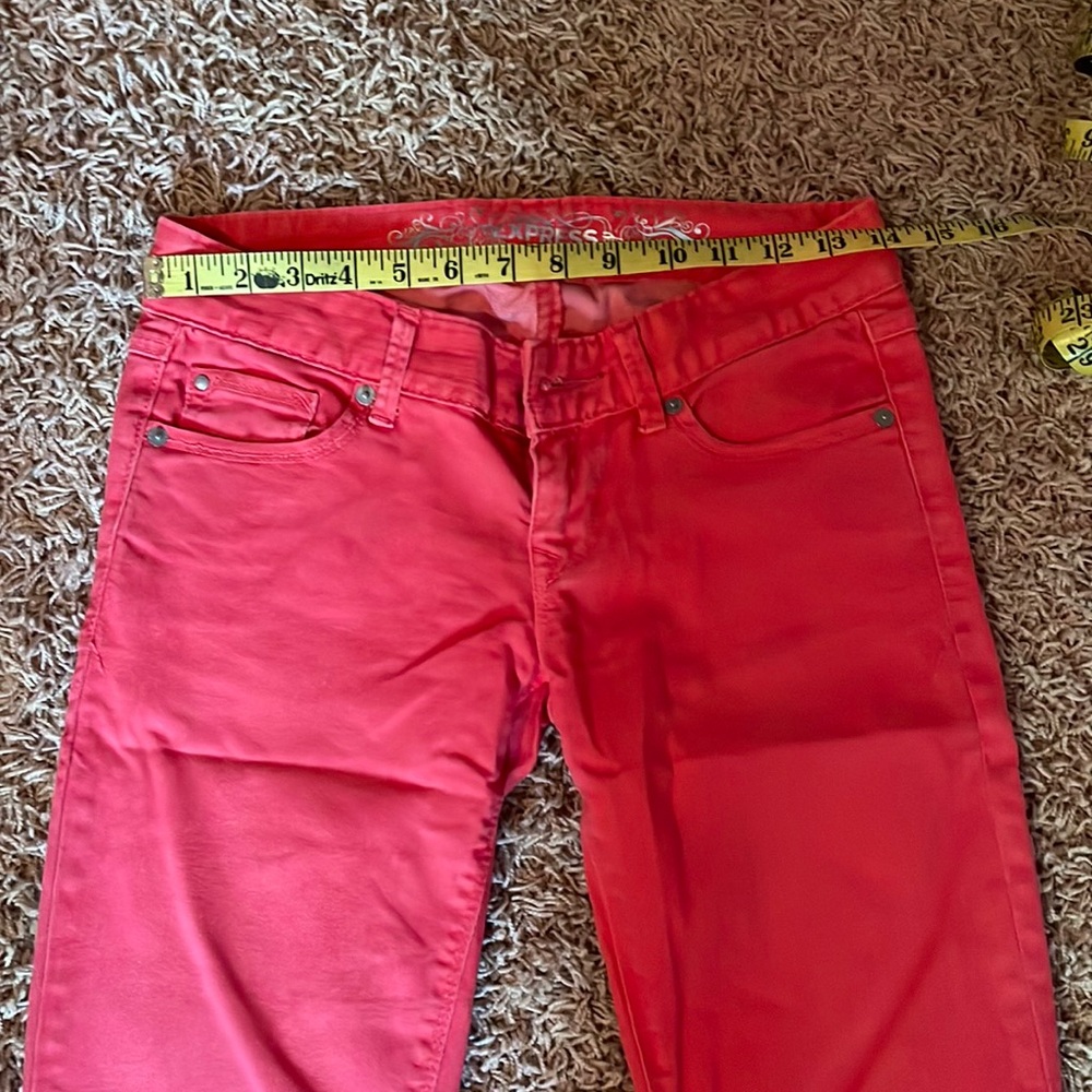 Coral,size 0, Express, slim fit, low rise, jean leggings